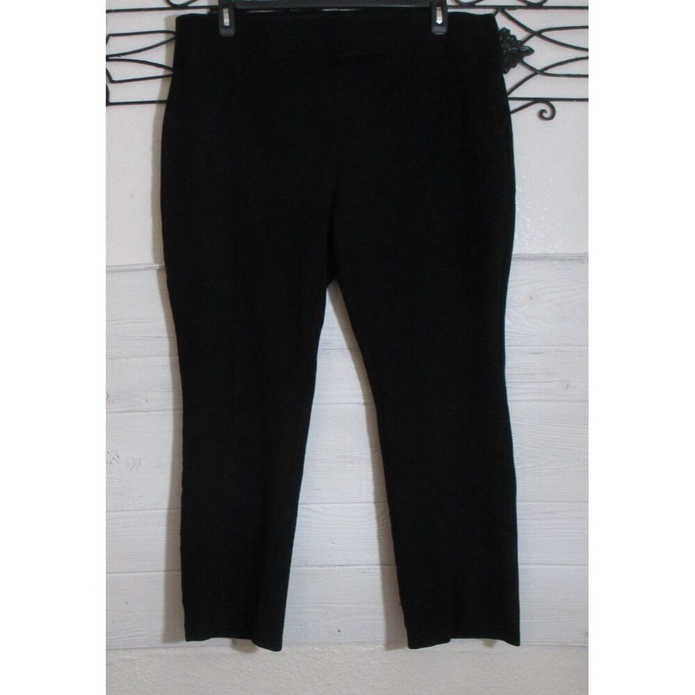 Ophelia Roe Pull On Knit Pants Women's Size 2X Black Tapered Leg